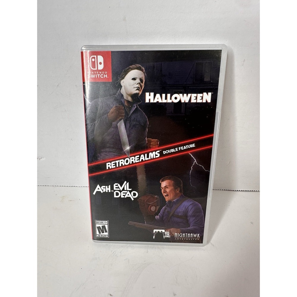 New! Halloween & Ash vs Evil Dead Retro Realms Switch Nintendo w/Poster & Cards